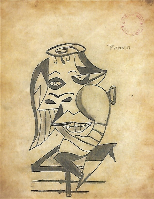 Pablo Picasso Fine Art drawing/print Ink on Paper: Pablo Picasso Fine Art drawing/print Ink on Paper.NY Private Collection stamp on verso.Paper Size: 12 x 8 1/2 Inches. Good Condition. We pack & Ship for you. We take care of the shipping services in h