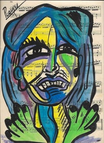 Mixed Media Pablo Picasso Drawing on Paper After (artist)