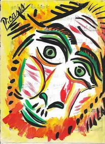 Mixed Media Pablo Picasso Drawing on Paper After (artist)