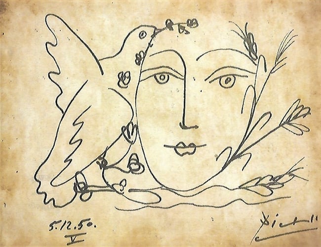 Pablo Picasso Fine Art drawing/print Ink on Paper: Pablo Picasso Fine Art drawing/print Ink on Paper. NY Private COLLECTION STAMP on verso.Paper Size: 11 3/4 x 8 1/4 Inches. Good Condition. We pack & Ship for you. We take care of the shipping services