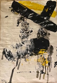 Blum Old 20th Century Modern Art Painting on Canvas