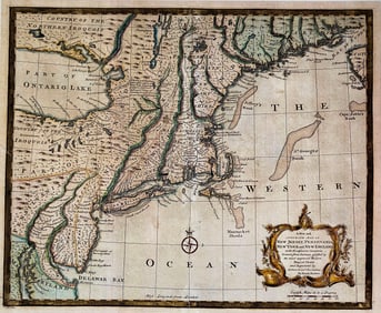 Modern Map & Chart NJ, Pensilvania, NY and New England- Repro