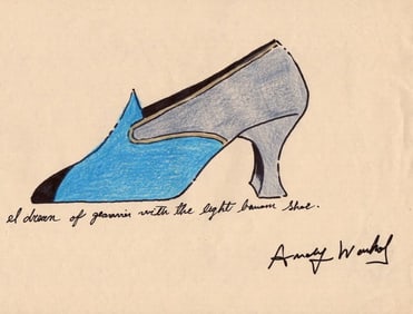 Signed Andy Warhol Mixed Media on Paper. Stamp .On verso