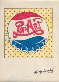 Signed Andy Warhol Mixed Media on Paper.