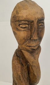 23" Large Wooden Carved Handmade Statue