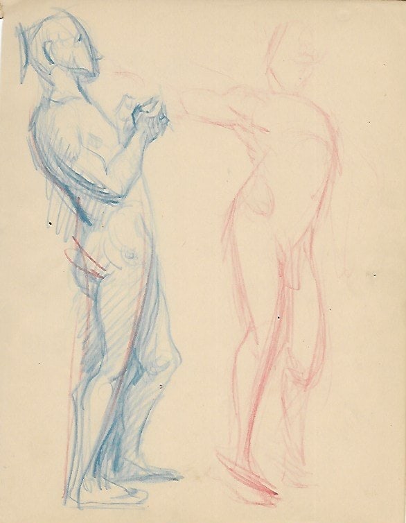 FREDERICK WIELAND FIGURATIVE PENCIL DRAWING(After Artist) (1 of 1)