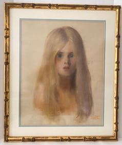 RARE Vintage Artist Signed by Scott Framed Original Pastel Painting