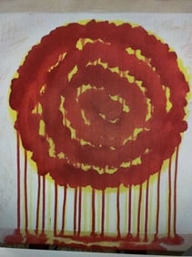 Vintage Abstract Canvas Signed Cy Twombly , Modern Art 20th Century (After)