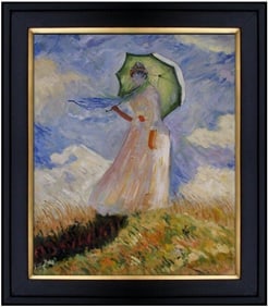 Claude Monet Woman w/ Parasol Oil Painting on Canvas