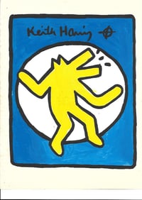 Keith Haring Drawing, Stamp on Verso