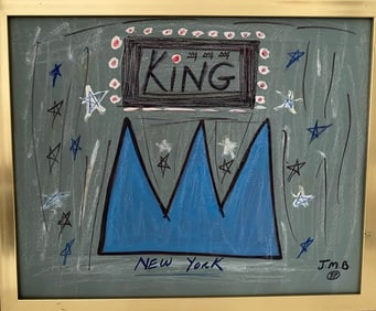 Jean-Michel Basquiat Painting on cardboard