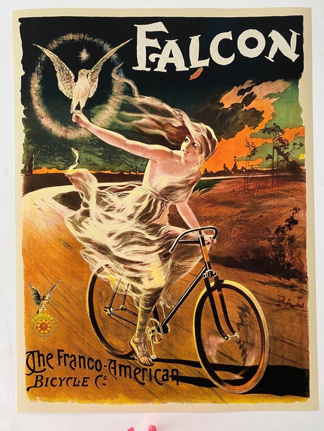 1890 The Falcon Bicycle Vintage style Art Poster repro (1 of 1)