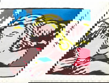 Roy Lichtenstein drawing on Paper(After artist) (1 of 2)