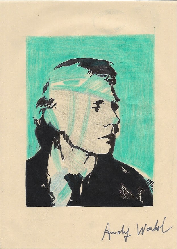 Andy Warhol Mixed Media on Paper.: Andy Warhol Mixed Media on Paper. On verso, also stamp. Approx Size: 11 3/4 x 8 1/2 inches. All lots that do not carry established documented provenance nor any past record of auction history record a