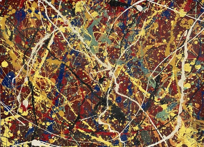 Jackson Pollock Abstract Painting on Paper: Jackson Pollock Abstract Painting on Paper (After Artist)-Approx Painting Size: 12 x 9 Inches. Jackson Pollack is famous for helping to create a whole new art movement called Abstract Expressionism. A