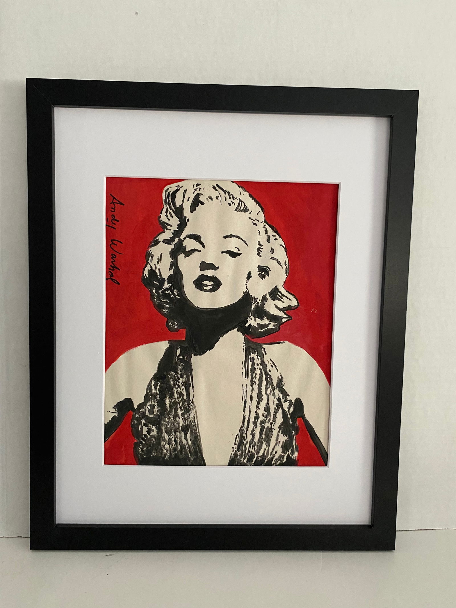 Andy Warhol (Ame 1928-87) Mixed Media Painting on Paper. Pop Art Era.After Artist: Andy Warhol (Ame 1928-87) Mixed Media Painting on Paper. Pop Art Era.After Artist - Approx Measuring: 8 1/4 x 11 1/2 inches.New Frame Size 12 x 15 x 1 inches.Andy Warhol (1928–1987) was an iconic Am