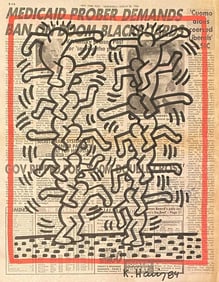 Keith Haring Newspaper - Untitled, 1984