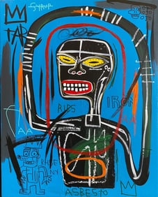 Rare Large King Samo Fits Basquiat on Canvas Signed