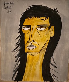 Vintage Abstract Canvas Bernard Buffet 55 Modern Art 20th Century