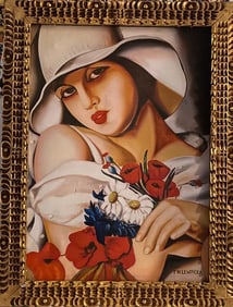 oil Painting on Canvas Wood Gold leaf frame