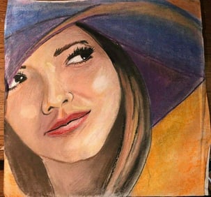 Pastel portrait of woman