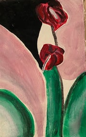 Vintage Abstract Canvas Georgia Okeeffe Modern Art 20th Century