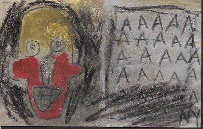 Large King Samo Fits Basquiat on Canvas