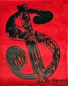 Abstract Painting Canvas Andy Warhol , Modern Old 20th Century Art