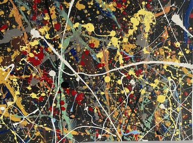Jackson Pollock Abstract Painting on Paper