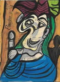 Mixed Media Pablo Picasso Drawing on Paper
