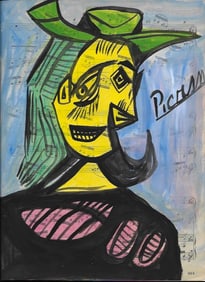 Mixed Media Pablo Picasso Drawing on Paper