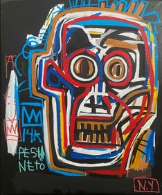 Rare Large 1983 Fits Basquiat Painting on Canvas