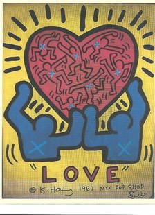 Keith Haring Art ink Print on High Quality Paper: Keith Haring Art ink Print on High Quality Paper.Stamp on verso- NY Private Collection.`Paper Size - 11 x 8 1/2 Inches.Good Condition. We pack & Ship for you. We take care of the shipping services in