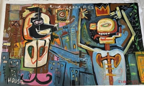 XXL Jean Michel Basquiat Painting oil on Canvas Painting