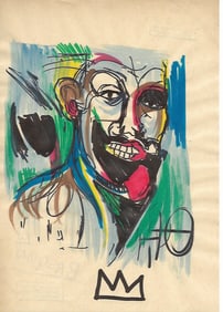 Jean Basquiat Drawing, Stamp on Verso