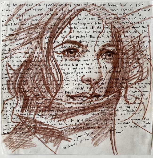 Original Drawing Art Mixed Media Modern illustration portrait (1 of 1)