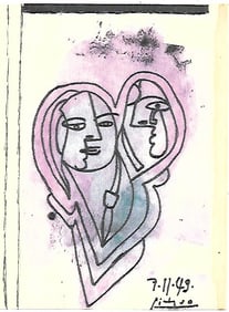 Picasso Drawing on Paper
