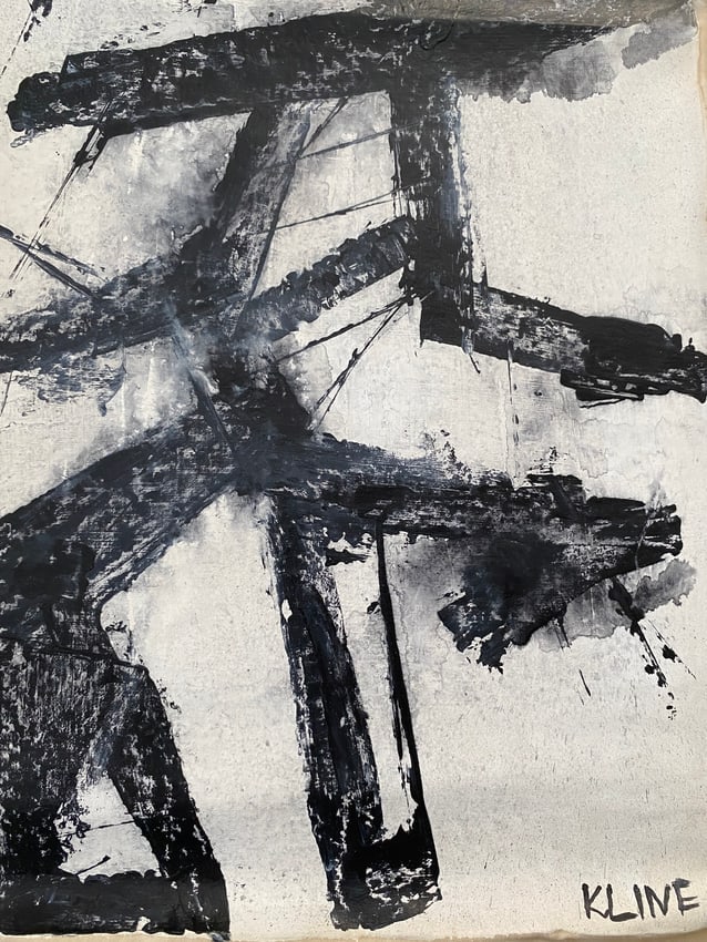 Vintage Abstract Canvas  Franz Kline (After) (1 of 2)