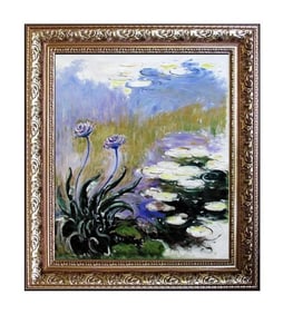 Claude Monet Agapanthes Oil Painting on Canvas.