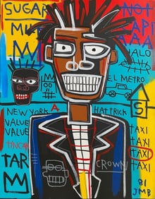 Large 1981 Fits Basquiat Painting on Canvas
