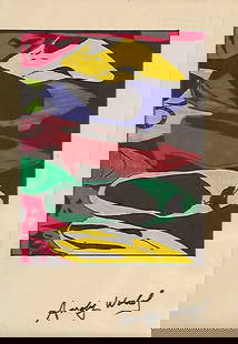 Andy Warhol Mixed Media on Paper: Andy Warhol Mixed Media on Paper. On verso, also stamp. Approx Size: 11 3/4 x 8 1/2 inches. All lots that do not carry established documented provenance nor any past record of auction history record a