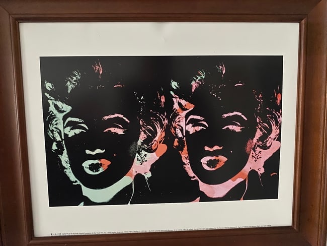 Marylin Monroe Print on Paper with wood frame (1 of 2)