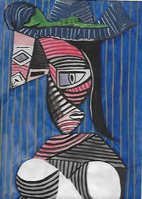 Mixed Media Pablo Picasso Drawing on Paper