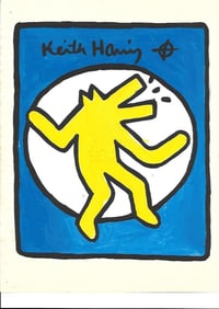Keith Haring Drawing, Stamp on Verso
