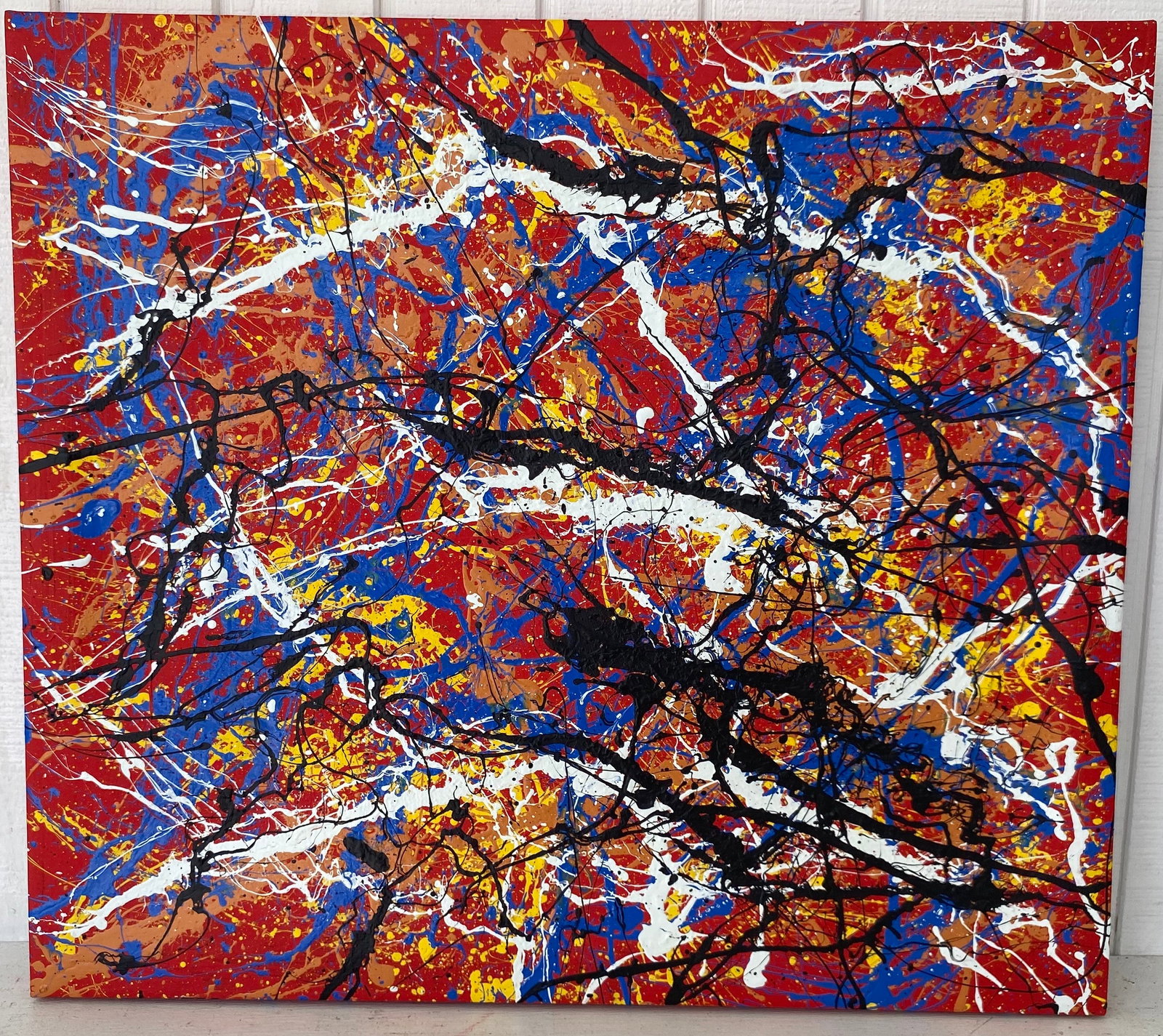Jackson Pollock Abstract Painting on Canvas: Jackson Pollock Abstract Painting on Canvas stamp on Verso. Painting size: 27 x 24 inches The painting is from a Private NY Collector.This painting does not carry established document provenance, nor