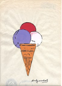 Andy Warhol Mixed Media on Paper. stamp On verso
