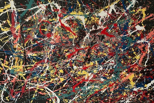Jackson Pollock Abstract Painting on Canvas After (artist): Jackson Pollock Abstract Painting on Canvas After (artist). Without formal provenance authenticity attribution or documents. -Approx Painting Measurements: 36 x 24 inches.Jackson Pollock was an Americ