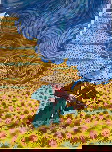 Vincent van Gogh Print on Canvas: Vincent van Gogh Print on Canvas size 32 x 25. Vincent van Gogh was a Dutch Post-Impressionist painter known for his striking colors, bold brushwork, and contoured forms. Though his painting career wa