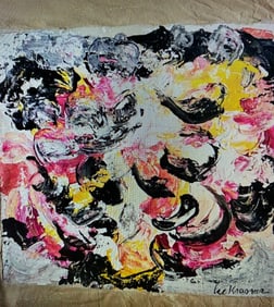 Vintage Abstract Painting Oil On Canvas Signed Lee KRASNER(style)