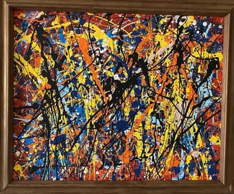 Jackson Pollock Abstract Painting on Canvas